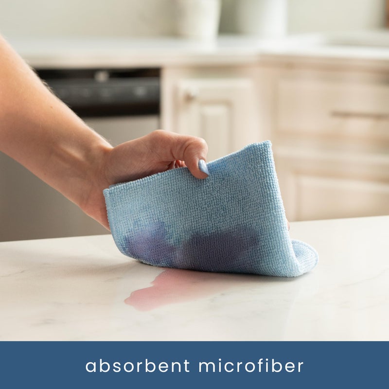 S&T INC. 50 Pack Microfiber Cleaning Cloth, Bulk Towels for Home, Reusable Microfiber Towels for Cars, Cleaning Rags, Light Blue, 11.5 Inches x 11.5 Inches, 50 Count - Image 2